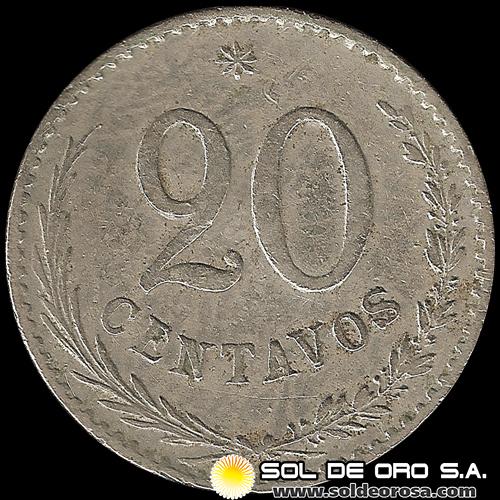 NUMIS - MONEDAS DEL PARAGUAY - 20 CENTAVOS - 1900 - MONEDA DE COBRE Y NIQUEL