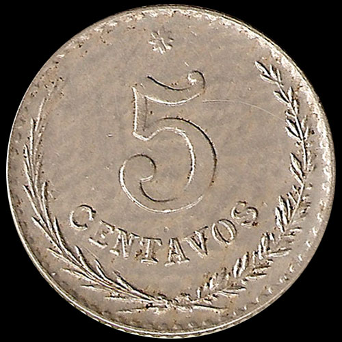 	NUMIS - MONEDAS DEL PARAGUAY - 5 CENTAVOS - 1900 - MONEDA DE COBRE Y NIQUEL 