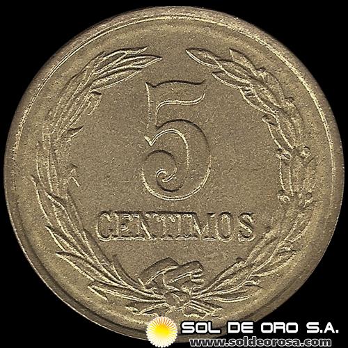 NUMIS - MONEDAS DEL PARAGUAY - 5 CENTIMOS - 1947 - MONEDA DE ALUMINIO Y BRONCE