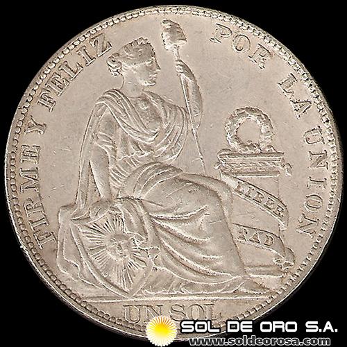 NA4 - REPUBLICA PERUANA - 1 SOL - 1915 - MONEDA DE PLATA