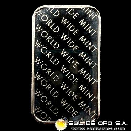 WORLWIDE MINT - 1 OUNCE - BARRA DE PLATA 999