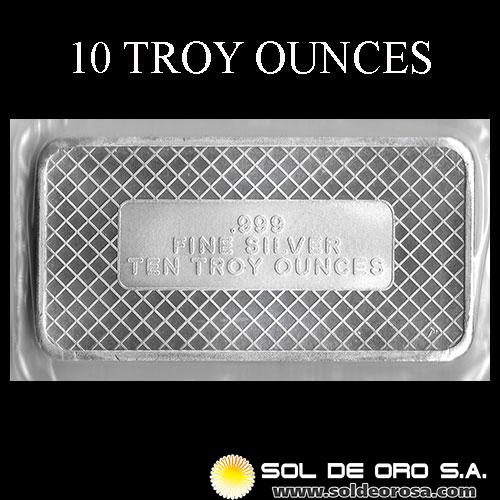 SILVERTOWNE - 10 OUNCES - AMERICAN FLAG - BARRA DE PLATA PURA