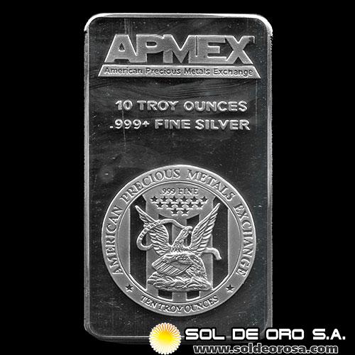 APMEX - 10 OUNCES - BARRA DE PLATA PURA