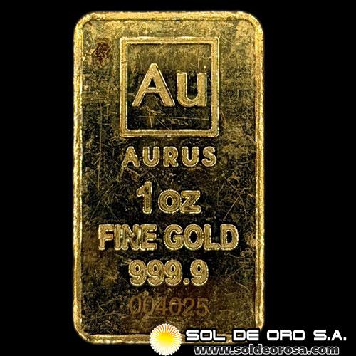 AURUS REFINING - 1 OUNCE - BARRA DE ORO 24K