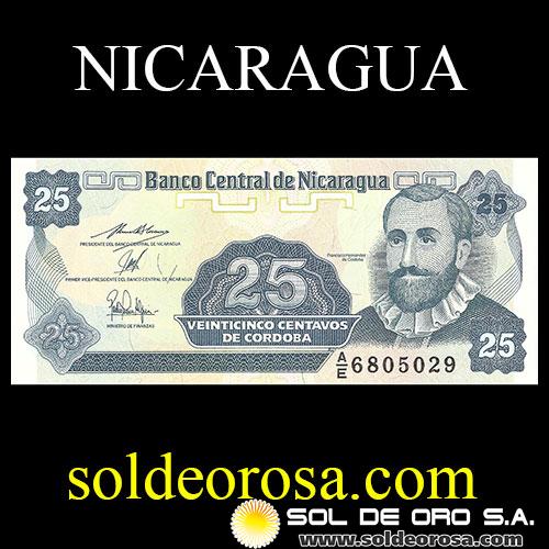 BANCO CENTRAL DE NICARAGUA - (25) VEINTICINCO CENTAVOS DE CORDOBA