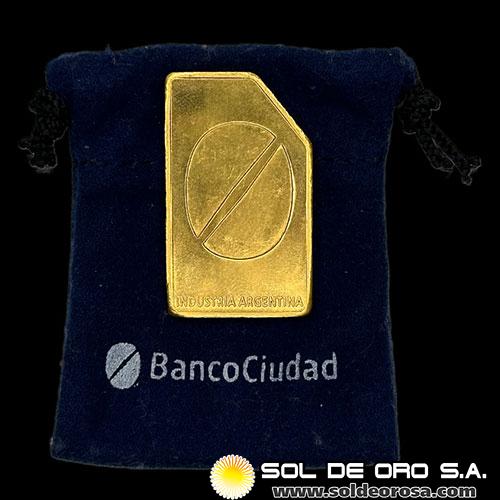 BANCO DE LA CIUDAD DE BUENOS AIRES - BARRA DE 50 GRAMOS - ORO 999 - INDUSTRIA ARGENTINA