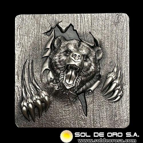ONZA DE PLATA PURA - BEAR - 2 OUNCES