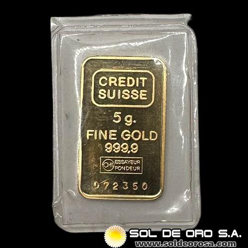 CREDIT SUISSE - 5 GRAMOS - BARRA DE ORO 24K