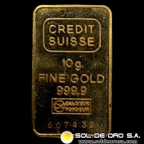 CREDIT SUISSE - 10 GRAMOS - BARRA DE ORO 24K