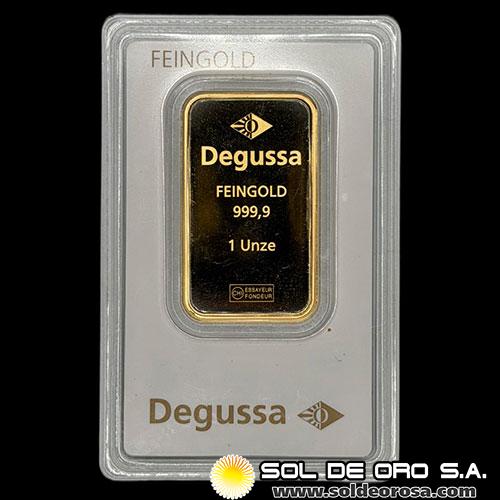 DEGUSSA - 1 OUNCE - BARRA DE ORO 24K