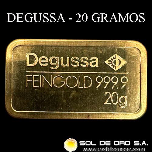 DEGUSSA - 20 GRAMOS - FEINGOLD - BARRA DE ORO 24K