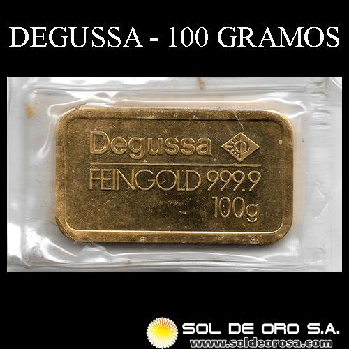 DEGUSSA - 100 GRAMOS - FEINGOLD - BARRA DE ORO 999