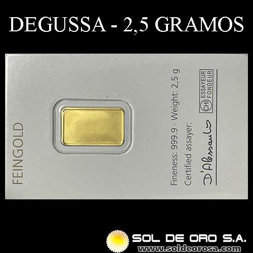 DEGUSSA - 2,5 GRAMOS - FEINGOLD - BARRA DE ORO 24K