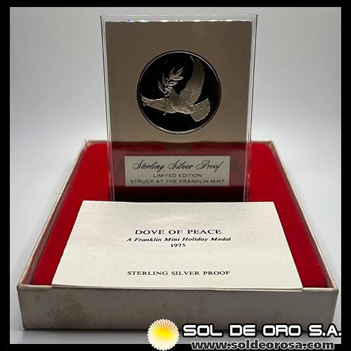 ESTADOS UNIDOS DE AMERICA - DOVE OF PEACE - THE FRANKLIN MINT - MEDALLA DE PLATA 925