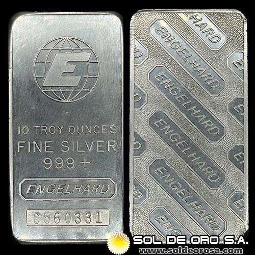 ENGELHARD - 10 OUNCES - BARRA DE PLATA 999