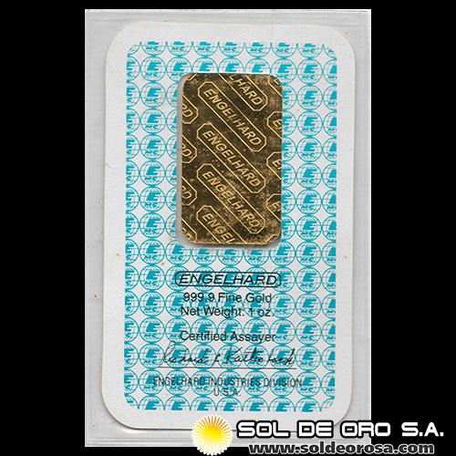 ENGELHARD - 1 OUNCE - BARRA DE ORO 24K