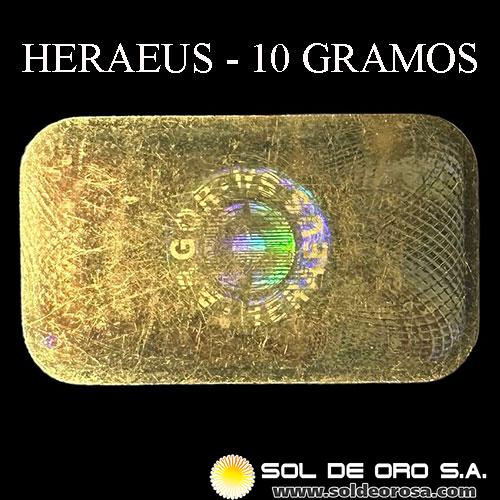 HERAEUS - 10 GRAMOS - FEINGOLD - BARRA DE ORO 24K