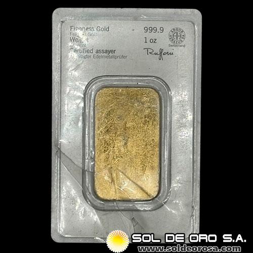 HERAEUS - 1 OUNCE - FEINGOLD - BARRA DE ORO 24K