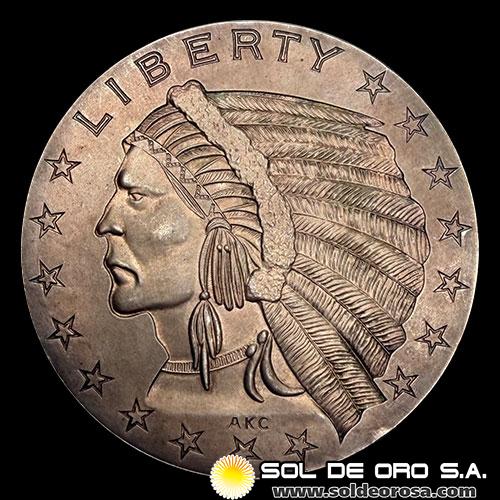ESTADOS UNIDOS DE AMERICA - AMERICAN EAGLE - INDIAN HEAD - 5 OUNCES - ONZAS DE PLATA PURA