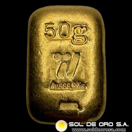 ITALPREZIOSI - 50 GRAMOS - BARRA DE ORO 24K
