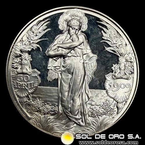 HOLANDA - 100 ANIVERSARIO DEL NACIMIENTO DE JULIANA (1909-2009) - MEDALLA DE PLATA .925
