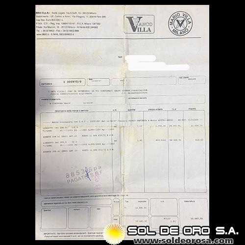 BANCO VILLA - MILANO - 100 GRAMOS - BARRA DE ORO 24K