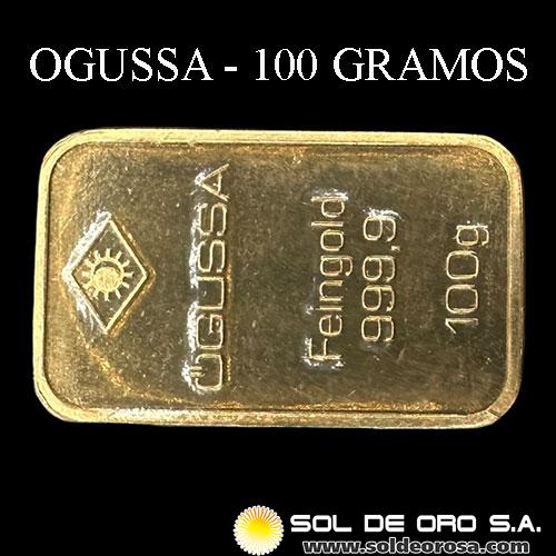 OGUSSA - 100 GRAMOS - BARRA DE ORO 24K