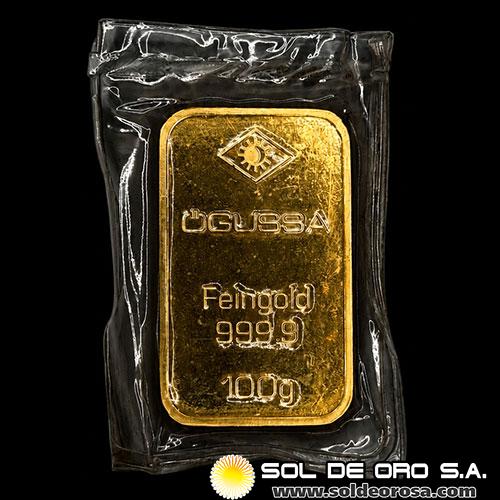 OGUSSA - 100 GRAMOS - BARRA DE ORO 24K