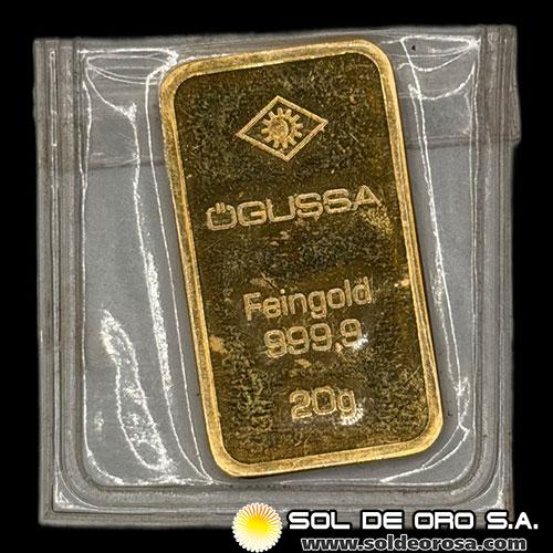OGUSSA - 20 GRAMOS - BARRA DE ORO 24K