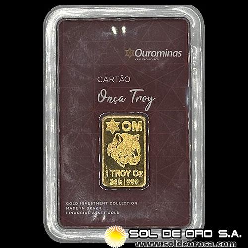 OUROMINAS - 1 OUNCE - BARRA DE ORO 24K