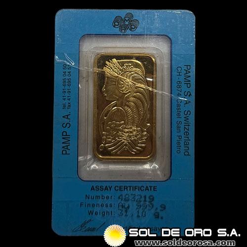 PAMP - SWISS MADE - 1 OUNCE - BARRA DE ORO 999.9