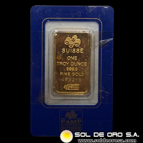 PAMP - SWISS MADE - 1 OUNCE - BARRA DE ORO 999.9