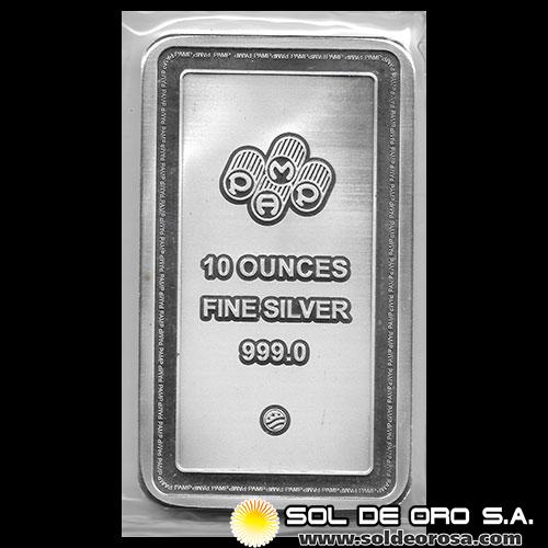 PAMP SUISSE - 10 OUNCES - BARRA DE PLATA PURA