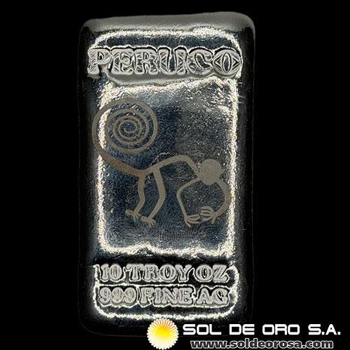 PERUCO - MONKEY - 10 OUNCES - BARRA DE PLATA PURA