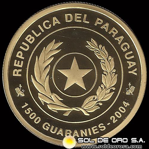 72 - REPUBLICA DEL PARAGUAY -  1.500 GUARANIES DE ORO, 2004 - COPA MUNDIAL DE FUTBOL ALEMANIA 2006 - MONEDA DE ORO