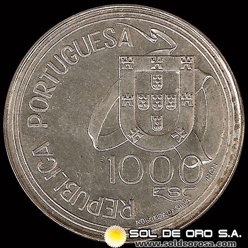 NA4 - PORTUGAL - 1.000 ESCUDOS - 1994 - 500 ANIVERSARIO DEL TRATADO DE TORDESILLAS - MONEDA DE PLATA