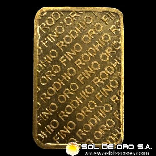RODHIO - 10 GRAMOS - BARRA DE ORO 24K
