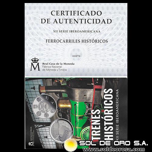 XII SERIE IBEROAMERICANA - TRENES HISTORICOS - 2020 - MONEDAS DE PLATA