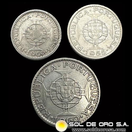 NA4 - COLONIAS PORTUGUESAS - MOZAMBIQUE - 5, 10 Y 20 ESCUDOS - MONEDAS DE PLATA