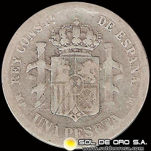 NA2 - ESPANHA - 1 PESETA - 1889 MP-M - ALFONSO XII REY -  MONEDA DE PLATA