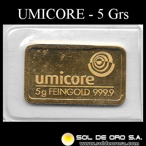 UMICORE AG & CO - 5 GRAMOS - BARRA DE ORO 999
