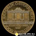 AUSTRIA - REPUBLIK OSTERREICH -WIENER PHILHARMONIKER - ORQUESTA FILARMONICA - 2.000 SCHILLING, 1997 - MONEDA DE ORO