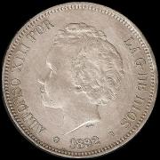 1870 - 1899 - 5 Pesetas - Plata
