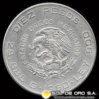 NA4 - REPUBLICA DE MEXICO - 10 PESOS - 1960 - MONEDA DE PLATA