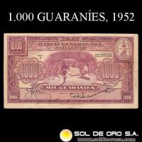 NUMIS - BILLETES DEL PARAGUAY - 1952 - MIL GUARANIES (MC209.a) - FIRMAS: HERMOGENES GONZALEZ MAYA - EPIFANIO MENDEZ - BANCO CENTRAL DEL PARAGUAY