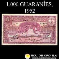 NUMIS - BILLETES DEL PARAGUAY - 1952 - MIL GUARANIES (MC209.a) - FIRMAS: HERMOGENES GONZALEZ MAYA - EPIFANIO MENDEZ - BANCO CENTRAL DEL PARAGUAY