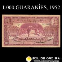 NUMIS - BILLETES DEL PARAGUAY - 1952 - MIL GUARANIES (MC209.b) - FIRMAS: PEDRO CABALLERO - EPIFANIO MENDEZ - BANCO CENTRAL DEL PARAGUAY