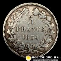 NA3 - FRANCIA - 5 FRANCS, 1834 - LOUIS PHILIPPE I ROI DES FRANCAIS - MONEDA DE PLATA