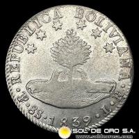 NA2 - REPUBLICA BOLIVIANA - 8 SOLES, 1839 - MONEDA DE PLATA