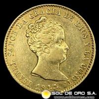 ESPAÑA - 80 REALES, 1844 - ISABEL II REINA DE LAS ESPAÑAS - MONEDA DE ORO